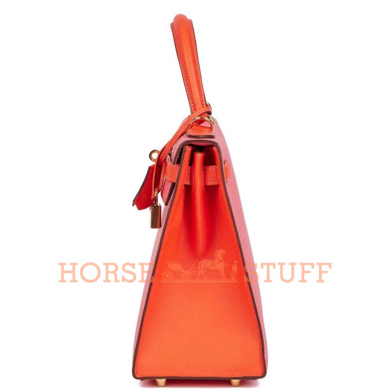 Hermès Kelly Sellier 28 Special Order HSS Rose Azalea / Rose Jaipur Epsom GHW