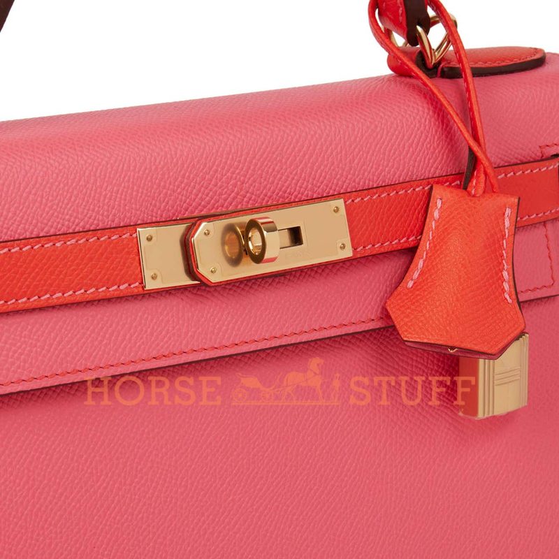 Hermès Kelly Sellier 28 Special Order HSS Rose Azalea / Rose Jaipur Epsom GHW