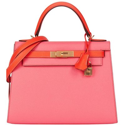 Hermès Kelly Sellier 28 Special Order HSS Rose Azalea / Rose Jaipur Epsom GHW