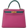 Hermès Kelly Sellier 28 Special Order HSS Rose Pourpre / Malachite Epsom BGHW