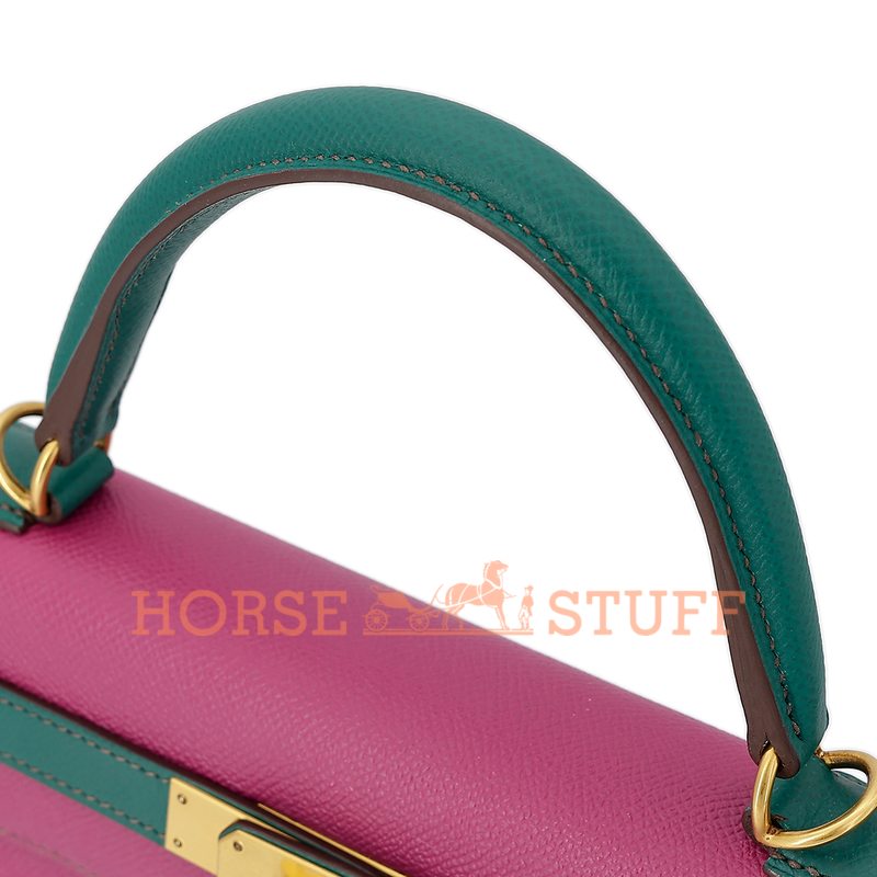 Hermès Kelly Sellier 28 Special Order HSS Rose Pourpre / Malachite Epsom BGHW