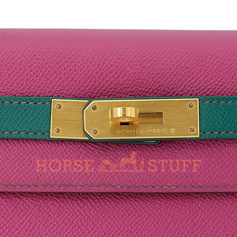 Hermès Kelly Sellier 28 Special Order HSS Rose Pourpre / Malachite Epsom BGHW