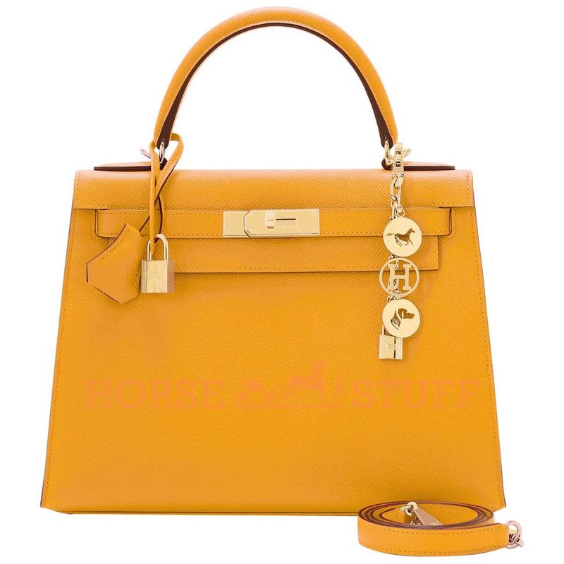 Hermès Kelly Sellier 28 Jaune Ambre Epsom GHW