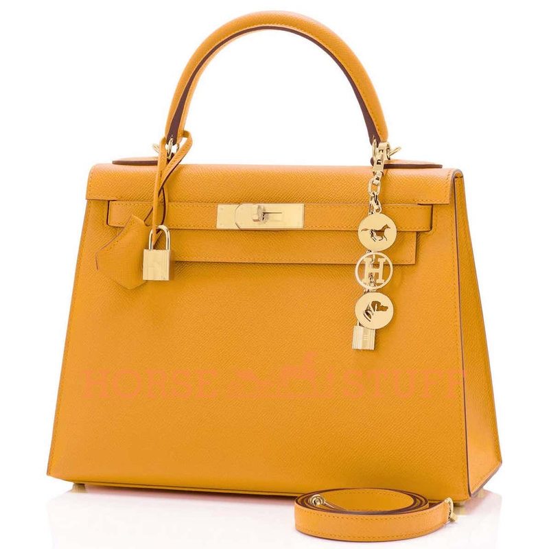 Hermès Kelly Sellier 28 Jaune Ambre Epsom GHW