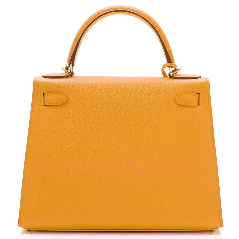 Hermès Kelly Sellier 28 Jaune Ambre Epsom GHW