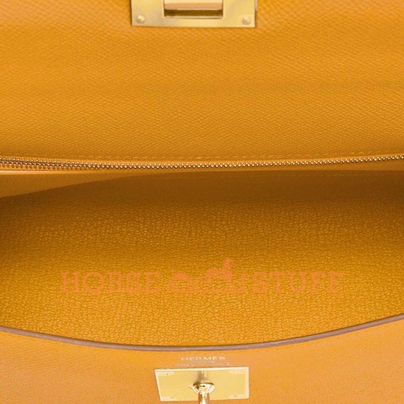 Hermès Kelly Sellier 28 Jaune Ambre Epsom GHW