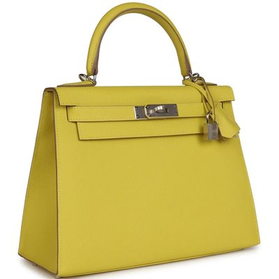 Hermès Kelly Sellier 28 Lime Epsom PHW
