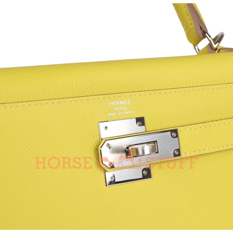 Hermès Kelly Sellier 28 Lime Epsom PHW