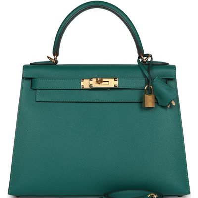 Hermès Kelly Sellier 28 Malachite Epsom GHW