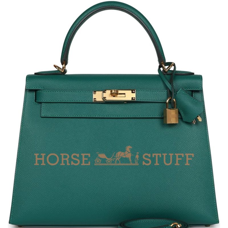 Hermès Kelly Sellier 28 Malachite Epsom GHW