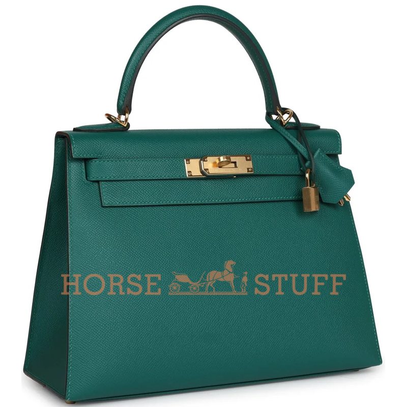 Hermès Kelly Sellier 28 Malachite Epsom GHW