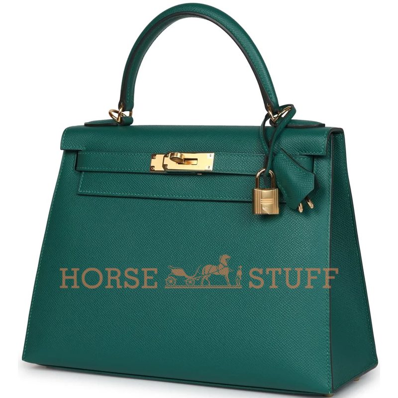 Hermès Kelly Sellier 28 Malachite Epsom GHW