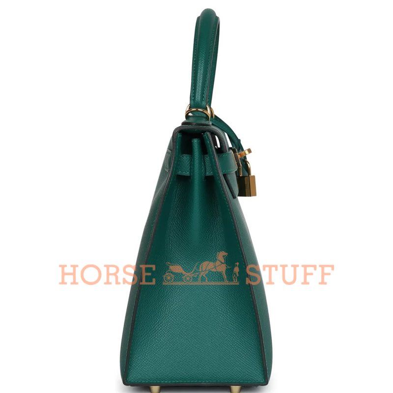 Hermès Kelly Sellier 28 Malachite Epsom GHW