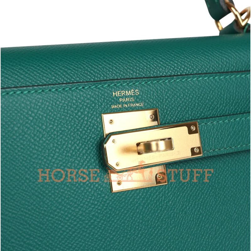 Hermès Kelly Sellier 28 Malachite Epsom GHW