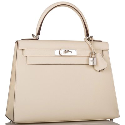Hermès Kelly Sellier 28 Nata Epsom PHW