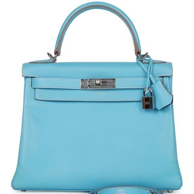 Hermès Kelly Retourne 28 Celeste Epsom PHW 