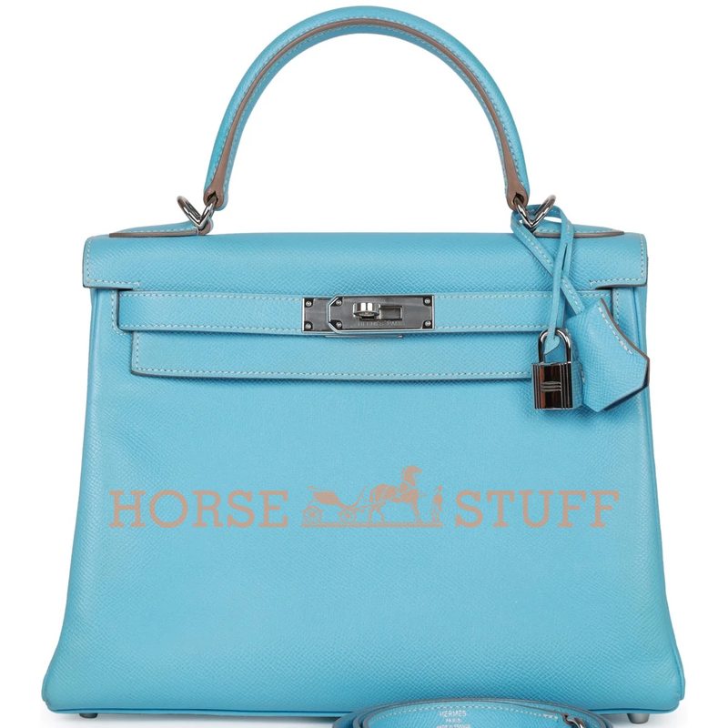 Hermès Kelly Retourne 28 Celeste Epsom PHW