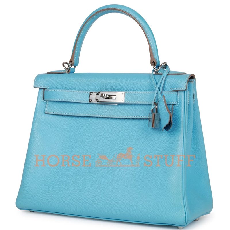 Hermès Kelly Retourne 28 Celeste Epsom PHW