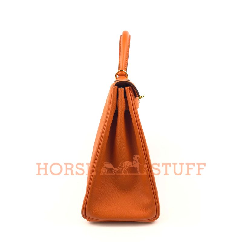 Hermès Kelly Retourne 28 Orange Epsom GHW