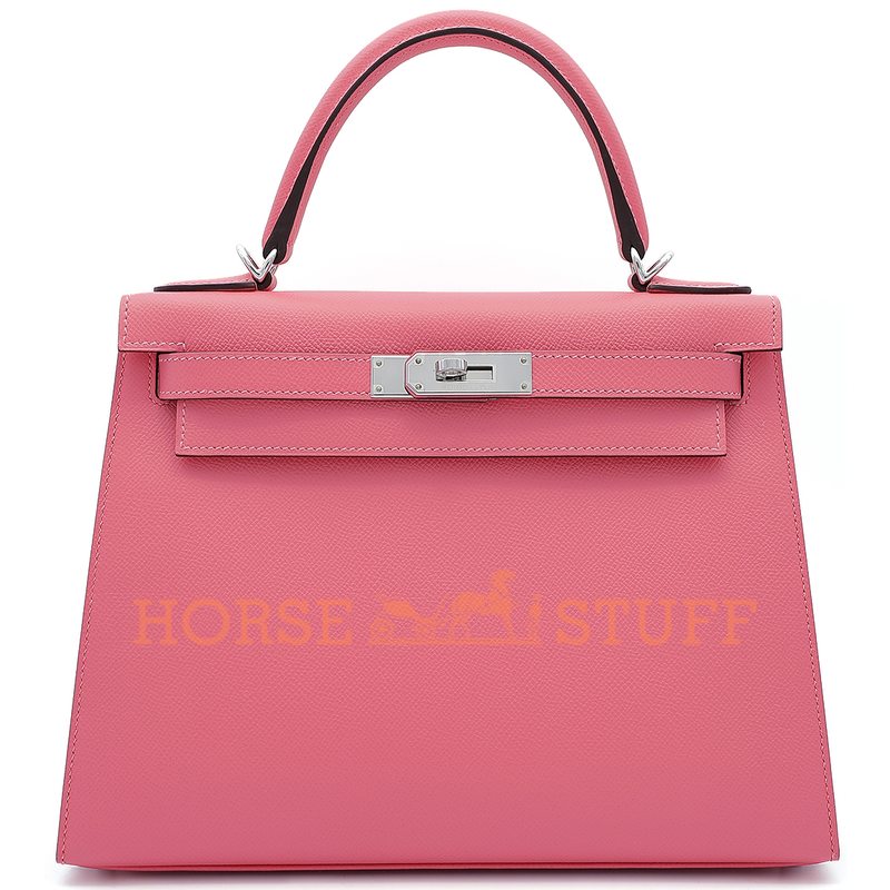 Hermès Kelly Sellier 28 Rose Azalee Epsom PHW