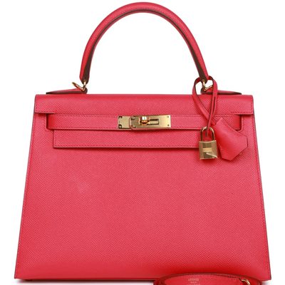 Hermès Kelly Sellier 28 Rose Extreme Epsom GHW