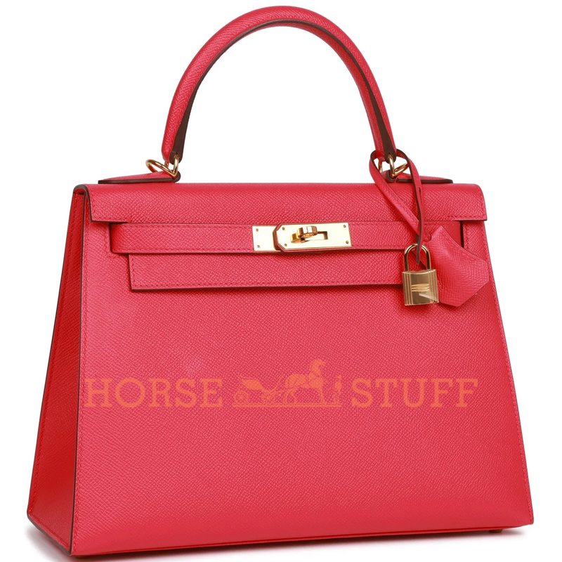 Hermès Kelly Sellier 28 Rose Extreme Epsom GHW