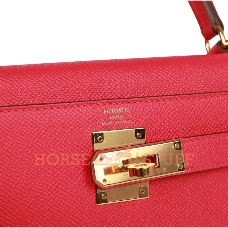 Hermès Kelly Sellier 28 Rose Extreme Epsom GHW