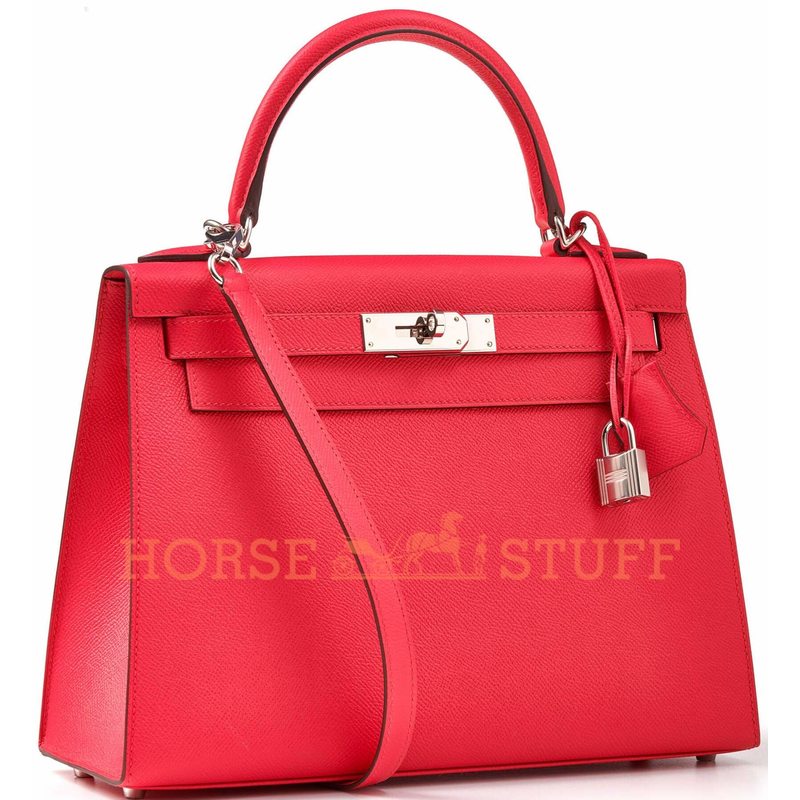 Hermès Kelly Sellier 28 Rose Extreme Epsom PHW