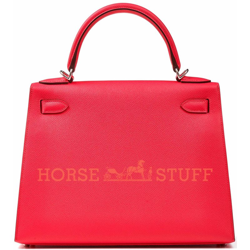 Hermès Kelly Sellier 28 Rose Extreme Epsom PHW