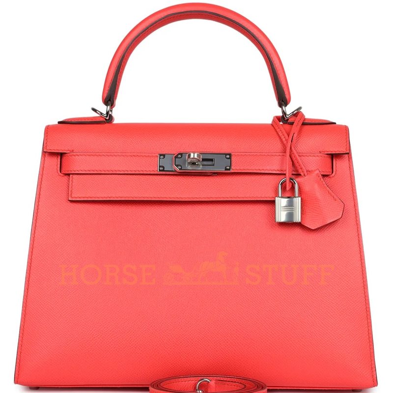 Hermès Kelly Sellier 28 Rose Texas Epsom PHW