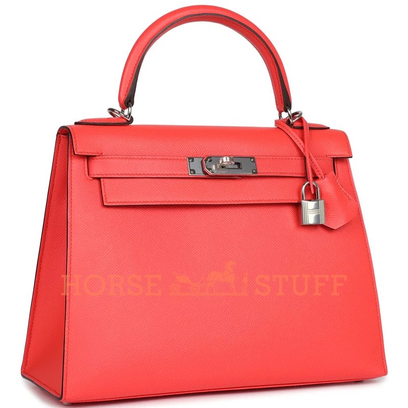 Hermès Kelly Sellier 28 Rose Texas Epsom PHW