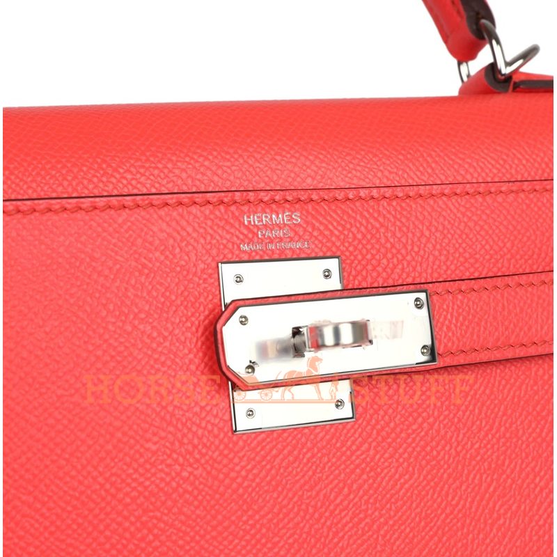 Hermès Kelly Sellier 28 Rose Texas Epsom PHW