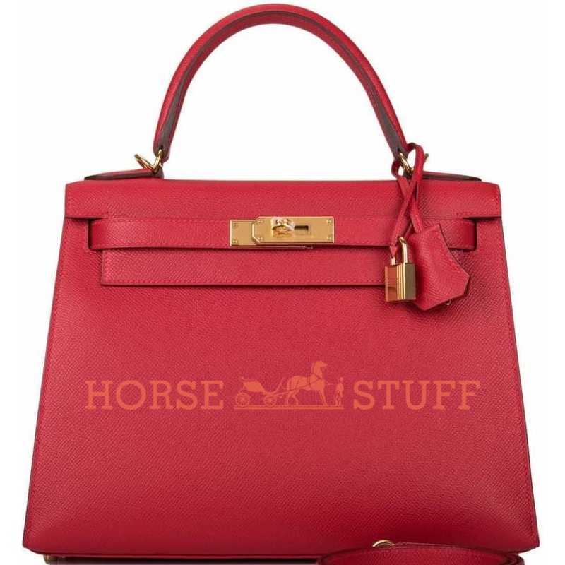 Hermès Kelly Sellier 28 Rouge Casaque Epsom GHW