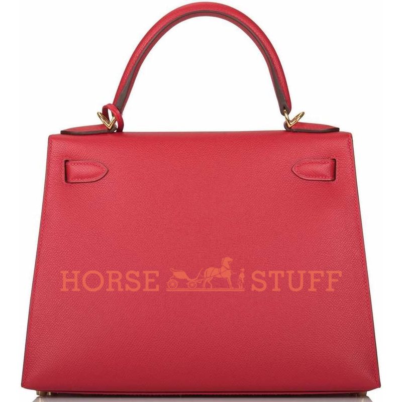 Hermès Kelly Sellier 28 Rouge Casaque Epsom GHW