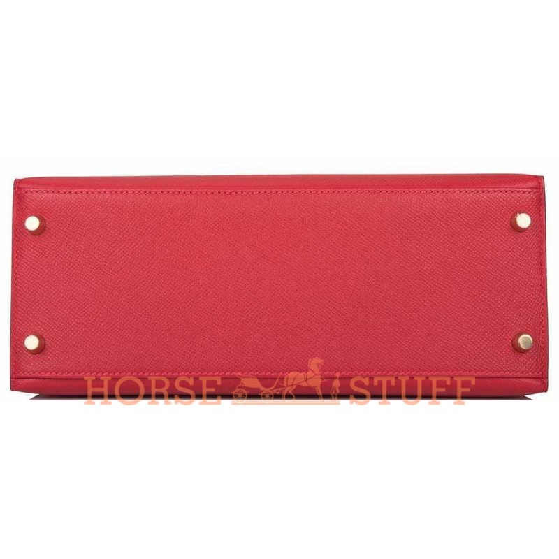 Hermès Kelly Sellier 28 Rouge Casaque Epsom GHW