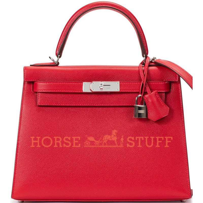 Hermès Kelly Sellier 28 Rouge Casaque Epsom PHW