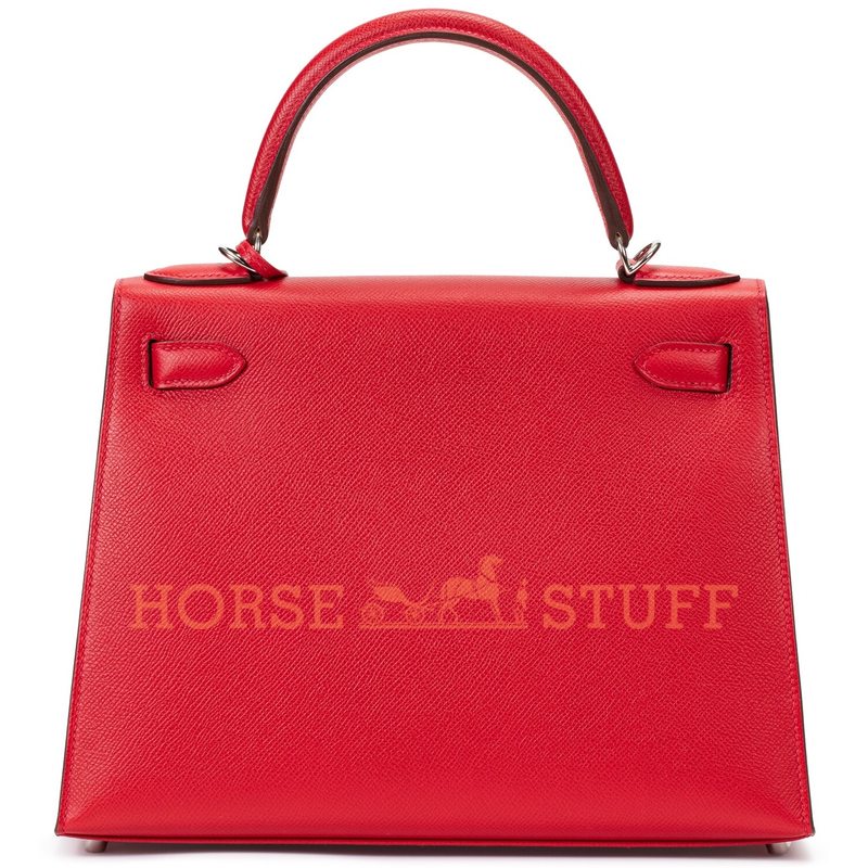 Hermès Kelly Sellier 28 Rouge Casaque Epsom PHW