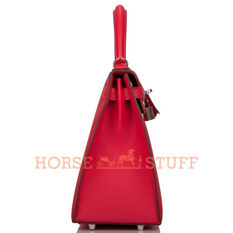 Hermès Kelly Sellier 28 Rouge de Coeur Epsom PHW