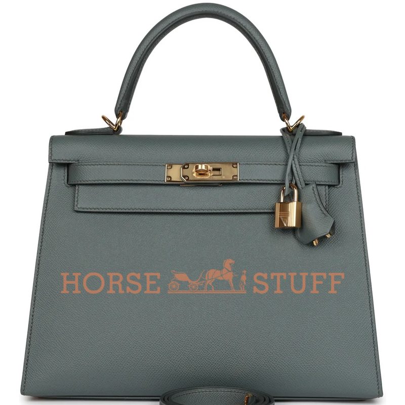 Hermès Kelly Sellier 28 Vert Amande Epsom GHW