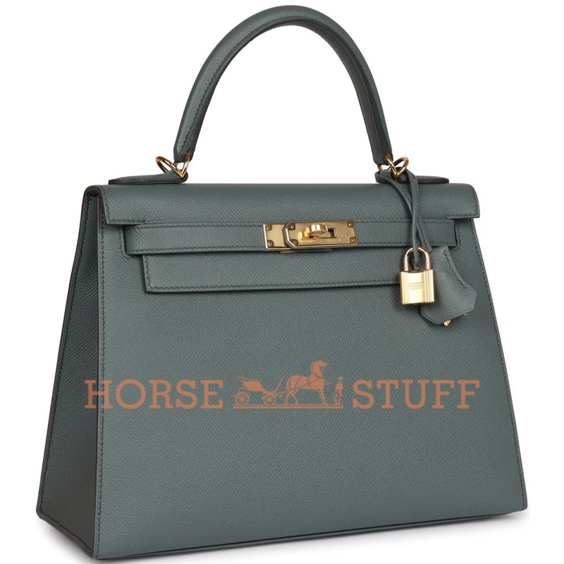 Hermès Kelly Sellier 28 Vert Amande Epsom GHW