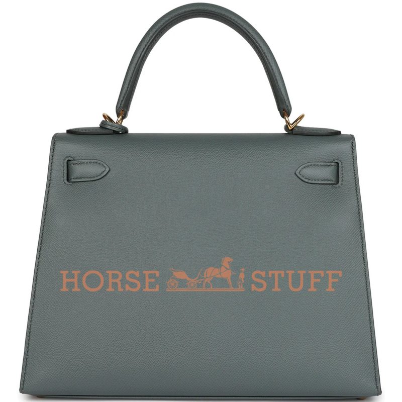 Hermès Kelly Sellier 28 Vert Amande Epsom GHW