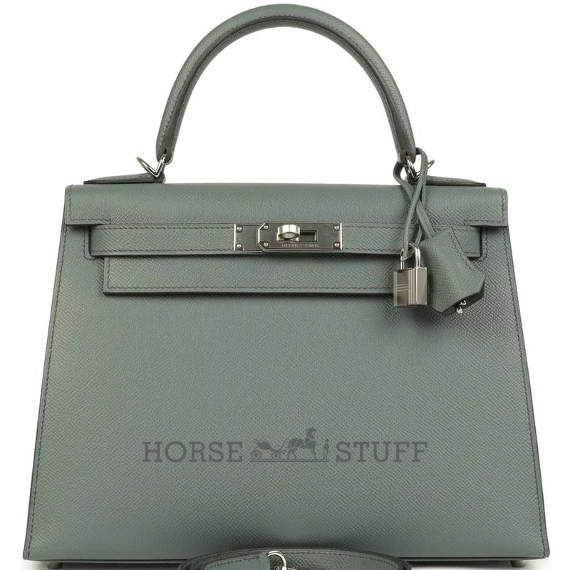 Hermès Kelly Sellier 28 Vert Amande Epsom PHW