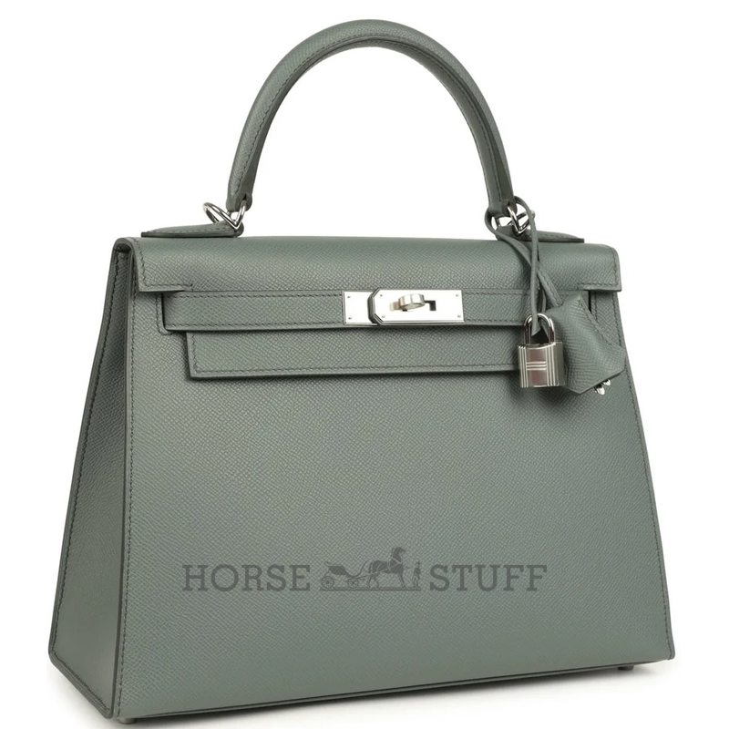 Hermès Kelly Sellier 28 Vert Amande Epsom PHW