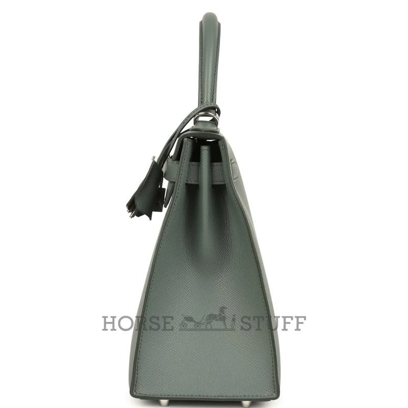 Hermès Kelly Sellier 28 Vert Amande Epsom PHW