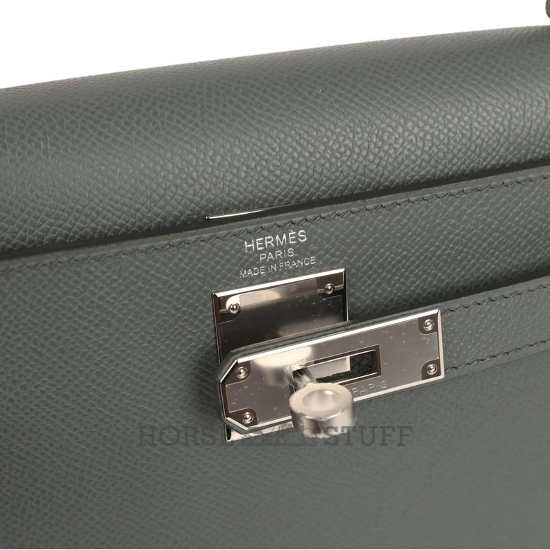 Hermès Kelly Sellier 28 Vert Amande Epsom PHW