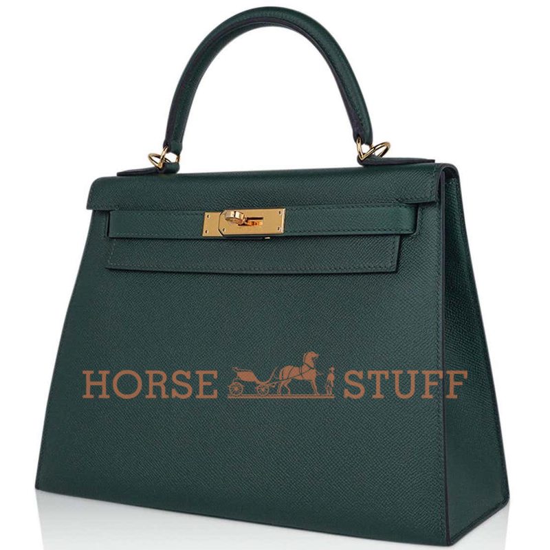 Hermès Kelly Sellier 28 Vert Anglais Epsom GHW