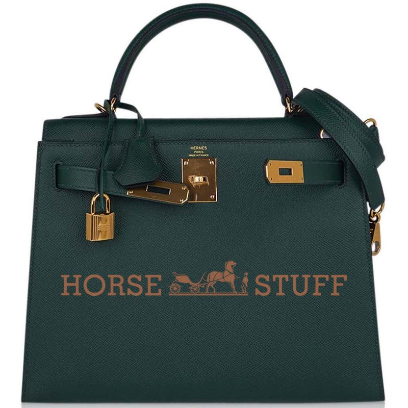 Hermès Kelly Sellier 28 Vert Anglais Epsom GHW