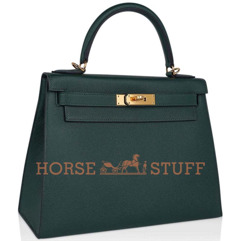 Hermès Kelly Sellier 28 Vert Anglais Epsom GHW