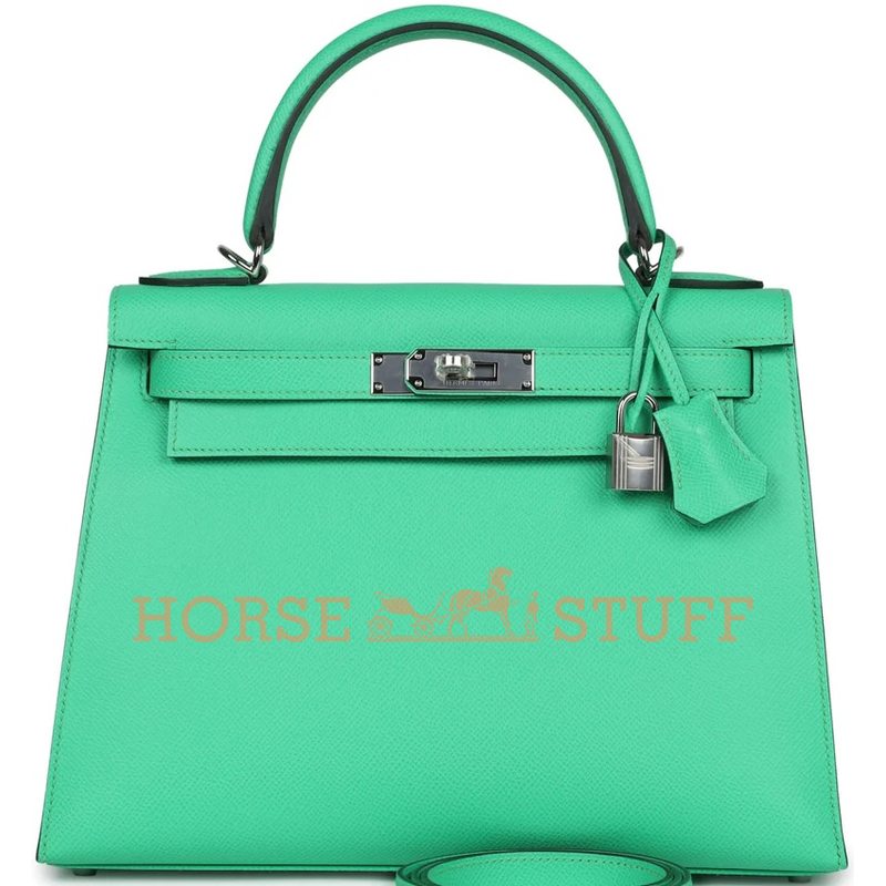 Hermès Kelly Sellier 28 Vert Comics Epsom PHW