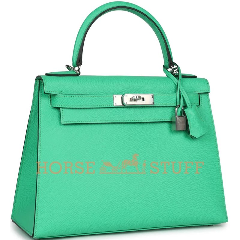 Hermès Kelly Sellier 28 Vert Comics Epsom PHW